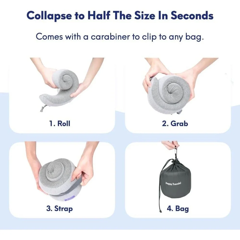 C CUSHION‎ LAB Ergonomic Travel Neck Pillow Gray Medium Airplane